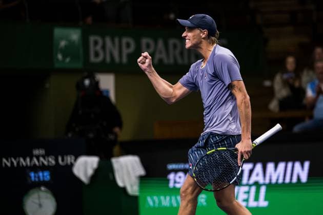 251013 Leo Borg of Sweden celebrates after winning a men s singles tennis match during day 1 of the ATP 250 Nordic Open on October 13, 2025 in Stockholm Photo Emma Wallskog BILDBYRAN COP 320 EW0577 tennis nordic open nordic open 2024 bbeng jubel  Copyright: EMMAxWALLSKOG BB251013EW072