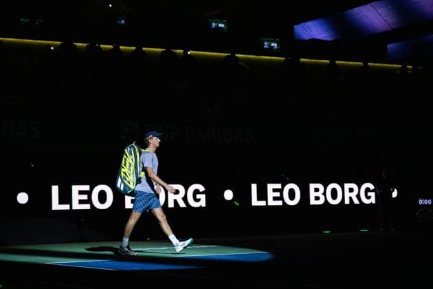 251013 Leo Borg of Sweden ahead of competing in a men s singles tennis match during day 1 of the ATP 250 Nordic Open on October 13, 2025 in Stockholm Photo Emma Wallskog BILDBYRAN COP 320 EW0577 tennis nordic open nordic open 2024 bbeng  Copyright: EMMAxWALLSKOG BB251013EW073