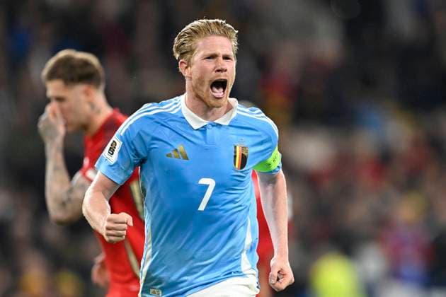 Wales v Belgium - FIFA World Cup, WM, Weltmeisterschaft, Fussball 2026 UEFA Qualifier CARDIFF, WALES - OCTOBER 13 : De Bruyne Kevin forward of Belgium celebrates scoring a second penalty during the FIFA World Cup 2026 European Qualifier match between Wales and Belgium at the Cardiff City stadium on October 13, 2025 in Cardiff, Wales, 13 10 2025 Cardiff Wales  Copyright: xNicoxVereeckenx
