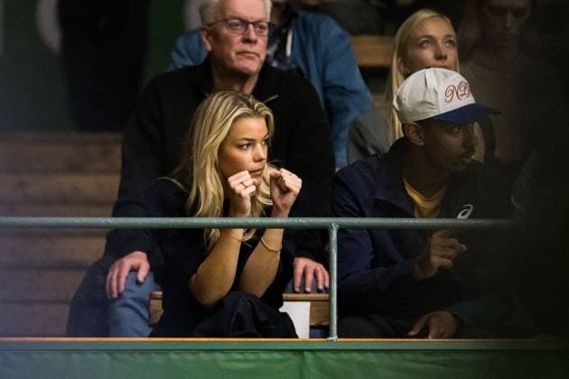 251013 Elvira Hedlund, girlfriend of Leo Borg of Sweden in the stands during a men s singles tennis match during day 1 of the ATP 250 Nordic Open on October 13, 2025 in Stockholm Photo Emma Wallskog BILDBYRAN COP 320 EW0577 tennis nordic open nordic open 2024 bbeng  Copyright: EMMAxWALLSKOG BB251013EW075