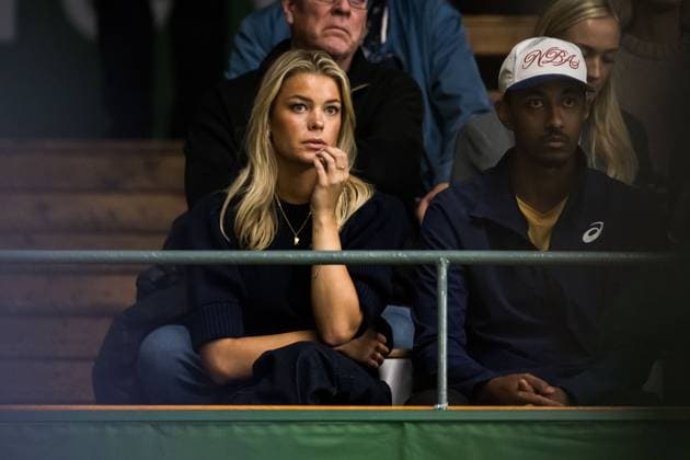 251013 Elvira Hedlund, girlfriend of Leo Borg of Sweden in the stands during a men s singles tennis match during day 1 of the ATP 250 Nordic Open on October 13, 2025 in Stockholm Photo Emma Wallskog BILDBYRAN COP 320 EW0577 tennis nordic open nordic open 2024 bbeng  Copyright: EMMAxWALLSKOG BB251013EW078