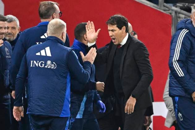 Wales v Belgium - FIFA World Cup, WM, Weltmeisterschaft, Fussball 2026 UEFA Qualifier CARDIFF, WALES - OCTOBER 13 : Garcia Rudi head coach of Belgium during the FIFA World Cup 2026 European Qualifier match between Wales and Belgium at the Cardiff City stadium on October 13, 2025 in Cardiff, Wales, 13 10 2025 Cardiff Wales  Copyright: xNicoxVereeckenx