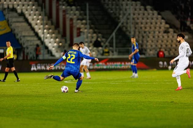 Mykola Matviyenko seen during World Cup 2026 European qualification game between national teams of Ukraine and Azerbaijan (Ernest Kolodziej Ball Raw Images) Cracow Cracovia Stadium Poland Copyright: xErnestxKolodziejx ernestkolodziej_ukraine_azarbaijan_pt2_2526-095
