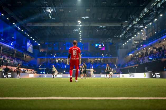 Goalkeeper of FC Onefootball in the arena of The Icon League pitch at Castello 13 10 2025, Football, The Icon League, GER, Düsseldorf, Castello Düsseldorf Copyright: HMBxMedia xMarcoxBader