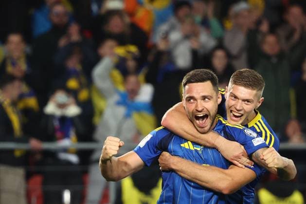 World Cup European Qualifiers Match Ukraine - Azerbaijan Oleksii Hutsulyak celebrates his goal during the football World Cup European Qualifiers match Ukraine - Azerbaijan at Cracovia Stadium in Krakow, Poland on October 13, 2025. Krakow Poland  Copyright: xJakubxPorzyckix originalFilename:porzycki-worldcup251013_npgy0.jpg