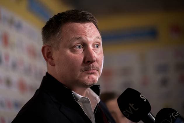251013 Kim Källström, head of football of Sweden in the mixed zone after the FIFA World Cup Qualifier football match between Sweden and Kosovo on October 13, 2025 in Gothenburg Photo Mathias Bergeld BILDBYRAN kod MB JM0741 bbeng fotboll football soccer fotball vm kval kval fifa world cup qualifier qualifier qualification sverige sweden sverige a kosovo  Copyright: MATHIASxBERGELD BB251013MB066