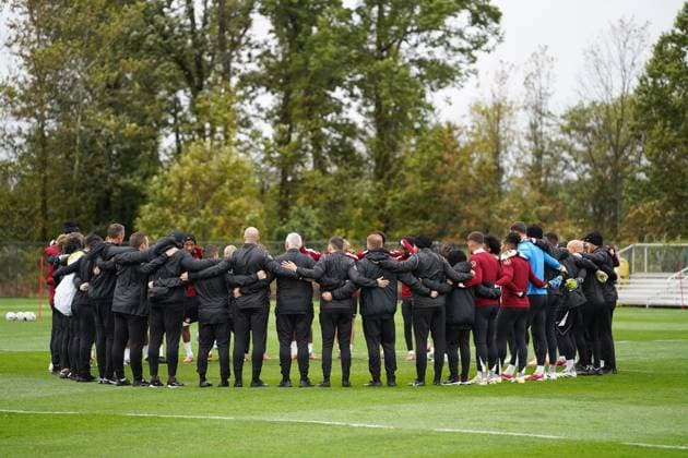 October 13, 2025, Harrison, New Jersey, United States: Canada MenÃ¢â‚¬â ¢s National soccer team during the Training Practice before the International Friendly, Länderspiel, Nationalmannschaft match between Canada and Colombia at Red Bull Arena. on October 14, 2025 in Harrison, Nueva Jersey. Harrison United States - ZUMAe321 20251013_zsa_e321_006 Copyright: xLeonardoxRamirezx