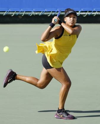 Tennis: Japan Open Naomi Osaka of Japan plays against her compatriot Wakana Sonobe in a women s singles first-round match at the Japan Open tennis championships at Morita Tennis Center Utsubo in the western Japan city of Osaka on Oct. 13, 2025.  A14AA0004938832P