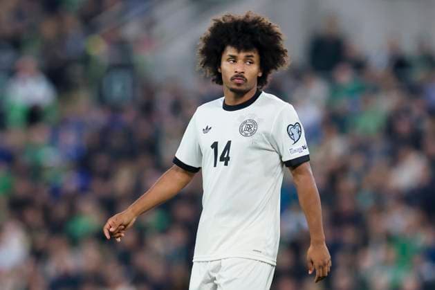 Karim Adeyemi (Germany) schaut, FIFA World Cup, WM, Weltmeisterschaft, Fussball 2026 Qualifier, Northern Ireland v Germany, Windsor Park am 13. October 2025 in Belfast, Vereinigtes Königreich. (Foto von Marco Steinbrenner DeFodi Images) Karim Adeyemi (Germany) looks on, FIFA World Cup 2026 Qualifier, Northern Ireland v Germany, Windsor Park, October 13, 2025 in , United Kingdom. (Photo by Marco Steinbrenner DeFodi Images) Karim Adeyemi Germany looks on, FIFA World Cup 2026 Qualifier, Northern Ireland v Germany, Windsor Park on October 13, 2025 in Belfast, United Kingdom Photo by Marco Steinbrenner DeFodi Images Karim Adeyemi Germany looks on, FIFA World Cup 2026 Qualifier, Northern Ireland v Germany, Windsor Park, October 13, 2025 in , United Kingdom Photo by Marco Steinbrenner DeFodi Images