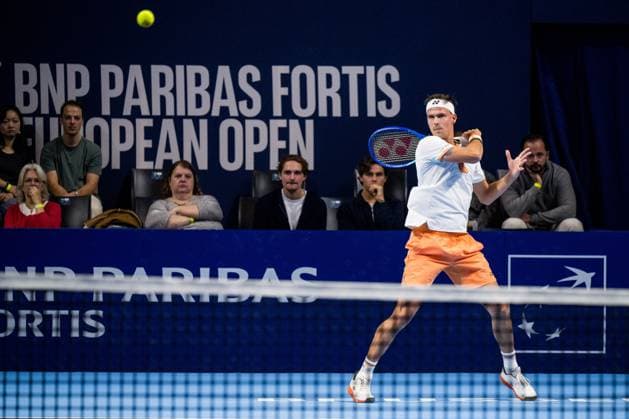 German Daniel Altmaier pictured in action during the European Open ATP, Tennis Herren tennis tournament in Brussels, on Tuesday 14 October 2025. This year s edition of the tournament is taking place from 12 to 19 October 2025. JASPERxJACOBS  x136777060x