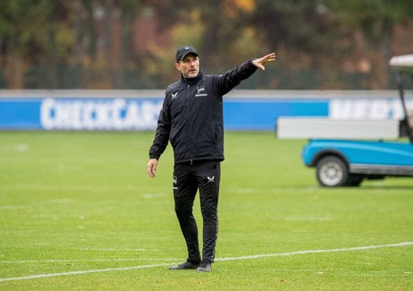 Soccer, Men, Season 2025 26, 2 Bundesliga, Hertha BSC, Training, Coach Stefan Leitl Hertha BSC , 14 10 2025, Copyright: xSebastianxRäppold MatthiasxKochx