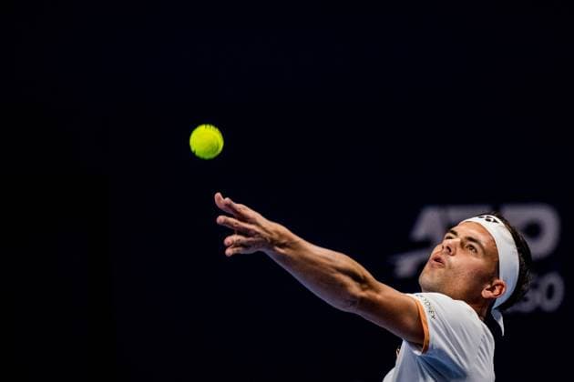 German Daniel Altmaier pictured in action during the European Open ATP, Tennis Herren tennis tournament in Brussels, on Tuesday 14 October 2025. This year s edition of the tournament is taking place from 12 to 19 October 2025. JASPERxJACOBS  x136779534x