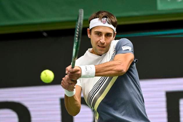 STOCKHOLM, SWEDEN 20251014 Tomas Martin Etcheverry, Argentina, in his match against Mark Lajal, Estonia during the BNP Paribas Nordic Open tennis tournament at the Kungliga tennishallen STOCKHOLM SWEDEN x10080x  Copyright: xFredrikxSandberg TTx TENNIS NORDIC OPEN