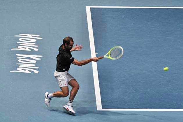 Richard Gasquet In Chubb UTS Hong Kong 2025 Richard Gasquet playing the game at Kai Tak Arena, Kai Tak Sports Park on October 14, 2025 in Hong Kong. Today Chubb UTS Hong Kong 2025 opening in Hong Kong. (Photo by Kobe Li Nexpher Images)