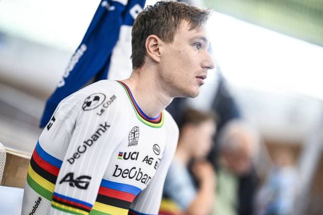 Belgian Lindsay De Vylder pictured before a training session of the delegation for the upcoming World Track cycling, Rad, Radsport, Bahnrad, Bahn Championships, Tuesday 14 October 2025 in Gent. The competition will take place in Santiago, Chile, from 22 to 26 October 2025. TOM GOYVAERTS TomxGoyvaerts  x136787161x