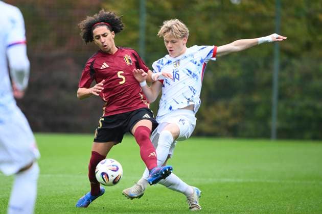Football, U17, European Championship qualifier, Norway - Belgium
