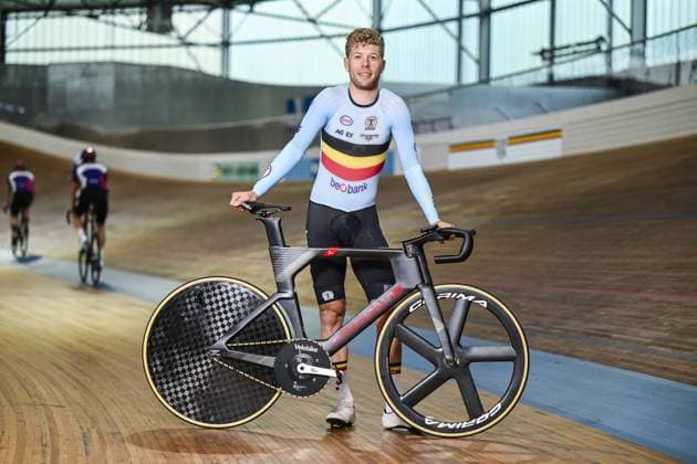 Belgian Jules Hesters poses for the photographer before a training session of the delegation for the upcoming World Track cycling, Rad, Radsport, Bahnrad, Bahn Championships, Tuesday 14 October 2025 in Gent. The competition will take place in Santiago, Chile, from 22 to 26 October 2025. TOM GOYVAERTS TomxGoyvaerts  x136789324x