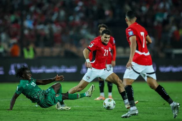 Egypt Vs Sierra Leone - World Cup Qualifier - CAF Group A Ahmed Sayed Zizo of Egypt battles for possession with Renato Nhaga of Guinea-Bissau during the FIFA World Cup, WM, Weltmeisterschaft, Fussball African qualifiers Match Group A between Egypt and Ethiopia at Cairo International Stadium in Cairo, Egypt, on September 5, 2025. Cairo Egypt  Copyright: xAymanxArefx originalFilename:aref-notitle251012_npmvS.jpg