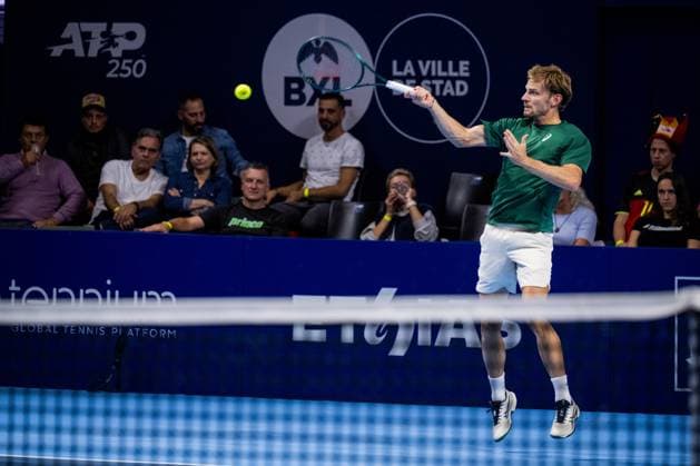 Belgian David Goffin pictured in action during the European Open ATP, Tennis Herren tennis tournament in Brussels, on Tuesday 14 October 2025. This year s edition of the tournament is taking place from 12 to 19 October 2025. JASPERxJACOBS  x136797728x
