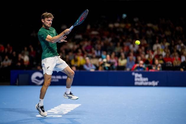 Belgian David Goffin pictured in action during the European Open ATP, Tennis Herren tennis tournament in Brussels, on Tuesday 14 October 2025. This year s edition of the tournament is taking place from 12 to 19 October 2025. JASPERxJACOBS  x136797862x