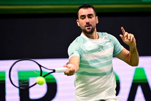 STOCKHOLM, SWEDEN 20251014 Marin Cilic, Croatia, in his match against Nicolai Budkov Kjaer, Norway, during the BNP Paribas Nordic Open tennis tournament at the Royal Tennis Hall STOCKHOLM SWEDEN x10030x  Copyright: xJonasxEkströmer TTx TENNIS NORDIC OPEN