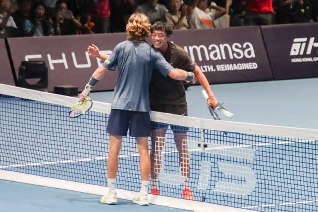 Chubb UTS Hong Kong 2025 Day 1 Andrey Rublev defeated Coleman Wong in the quarterfinals match at Kai Tak Arena, Kai Tak Sports Park on October 14, 2025 in Hong Kong. (Photo by Zulu Lo TMHK via Nexpher Images)