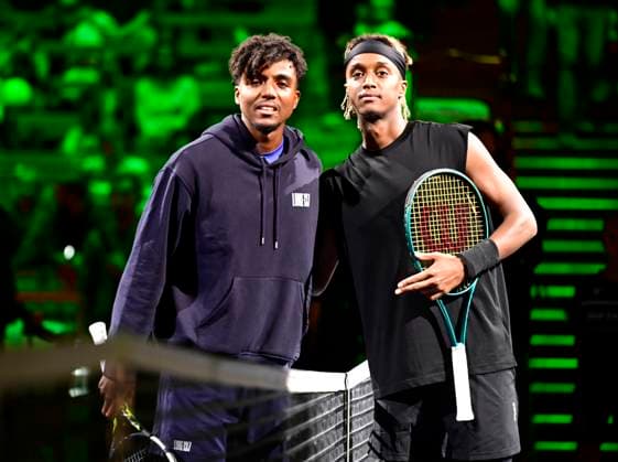 STOCKHOLM, SWEDEN 20251014 Elias Ymer and Mikael Ymer meet during the BNP Paribas Nordic Open tennis tournament at the Royal Tennis Hall STOCKHOLM SWEDEN x10030x  Copyright: xJonasxEkströmer TTx TENNIS NORDIC OPEN