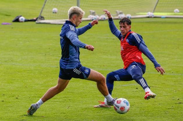 Capaldo Nicolás Katterbach Noah HSV Germany , Hamburg , Volksparkstadion , Training ground soccer , 1 Bundesliga , Training of Hamburger SV