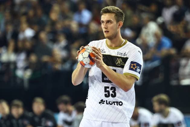 HANDBALL : Montpellier HB vs. THW Kiel - EHF - 14 10 2025 Mykola BILYK (THW K) lors du match Montpellier HB vs. THW Kiel de la compÃ tition EHF a l™Arena Sud de France, le 14 octobre 2025. MontpellierFrance  Copyright: xValentinaxClaretx