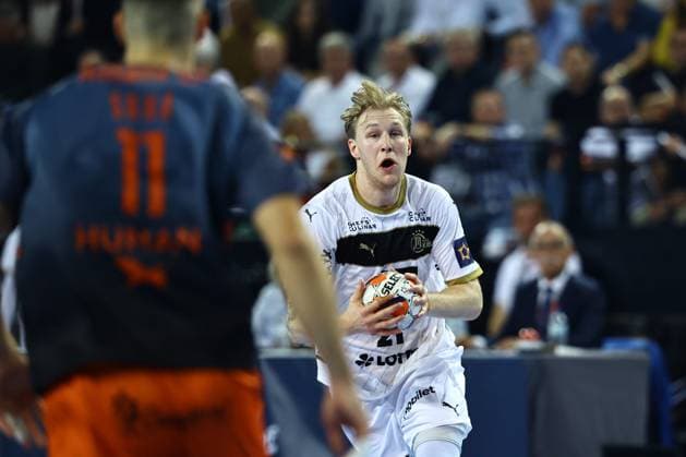 HANDBALL : Montpellier HB vs. THW Kiel - EHF - 14 10 2025 Eric JOHANSSON (THW K) lors du match Montpellier HB vs. THW Kiel de la compÃ tition EHF a l™Arena Sud de France, le 14 octobre 2025. MontpellierFrance  Copyright: xValentinaxClaretx