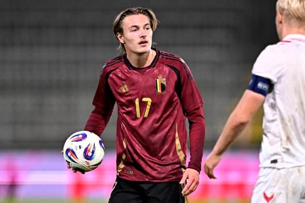 Belgium v Denmark - UEFA European Under-21 Championship Qualifying WESTERLO, BELGIUM - OCTOBER 14 : Vermant Romeo forward of Belgium U21, U 21 during the UEFA European Under-21 Championship Qualifying match between Belgium and Denmark on October 14, 2025 in Westerlo, Belgium, 14 10 2025 Westerlo Belgium  Copyright: xTomasxSiskx