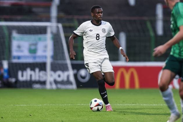 Sport, Football, U21 European Championship Qualification Group F 5 Matchday Northern Ireland U21 Germany U21 14 10 2025, The Oval Noel Aseko Germany, 8 Belfast The Oval Northern Ireland