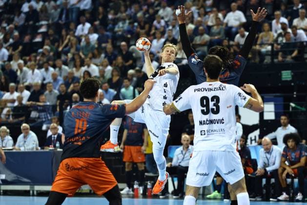 HANDBALL : Montpellier HB vs. THW Kiel - EHF - 14 10 2025 Eric JOHANSSON (THW K) lors du match Montpellier HB vs. THW Kiel de la compÃ tition EHF a l™Arena Sud de France, le 14 octobre 2025. MontpellierFrance  Copyright: xValentinaxClaretx