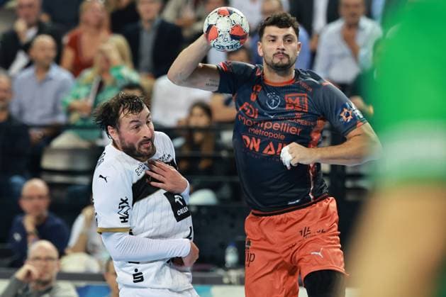 HANDBALL : Montpellier HB vs. THW Kiel - EHF - 14 10 2025 Kylian VILLEMINOT of Montpellier lors du match Montpellier HB vs. THW Kiel de la compÃ tition EHF a l™Arena Sud de France, le 14 octobre 2025. MontpellierFrance  Copyright: xValentinaxClaretx