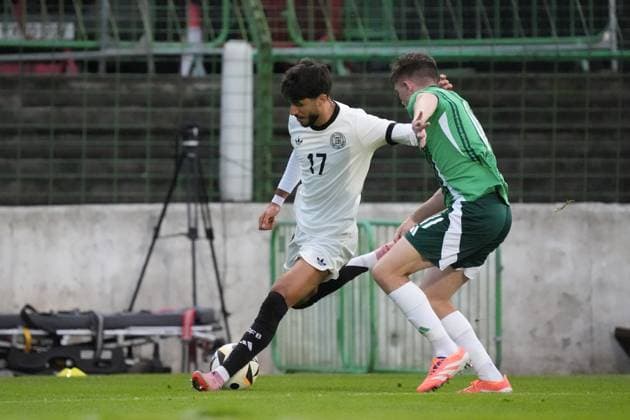 Muhammed Damar Germany U21, 17 v Patrick Kelly Northern Ireland, Northern Ireland, 11 Belfast 14 10 2025 Northern Ireland v Germany U21, European Championship Qualifiers, The Oval