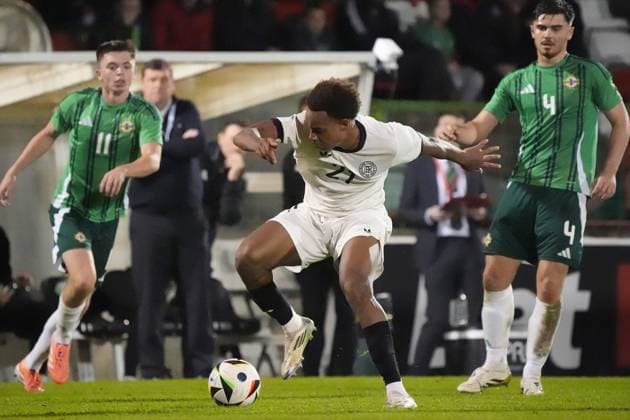Assan Ouedraogo Germany U21, 21 asserts himself Belfast 14 10 2025 Northern Ireland v Germany U21, European Championship Qualifiers, The Oval