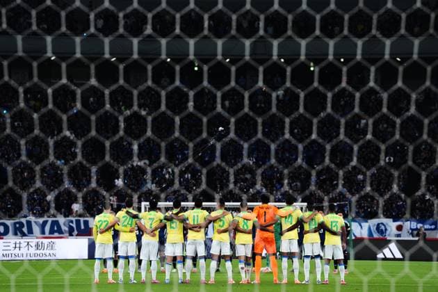 Brazil team group, Mannschaftsbild, Totale (BRA), OCTOBER 14, 2025 - Football Soccer : KIRIN Challenge Cup 2025 match between Japan 3-2 Brazil at the Tokyo Stadium in Tokyo, Japan. Noxthirdxpartyxsales  aflo_306948351
