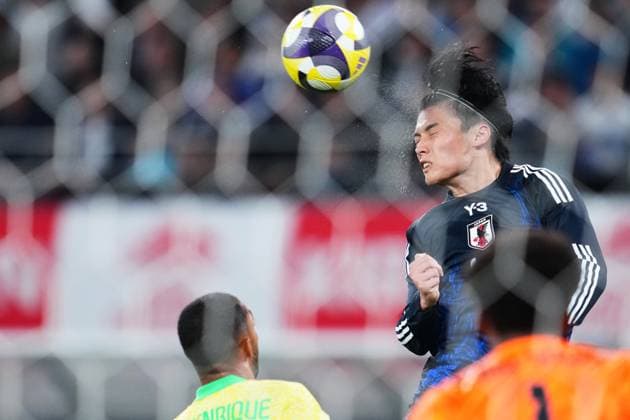 Ayase Ueda (JPN), OCTOBER 14, 2025 - Football Soccer : KIRIN Challenge Cup 2025 match between Japan 3-2 Brazil at the Tokyo Stadium in Tokyo, Japan. Noxthirdxpartyxsales  aflo_306948424