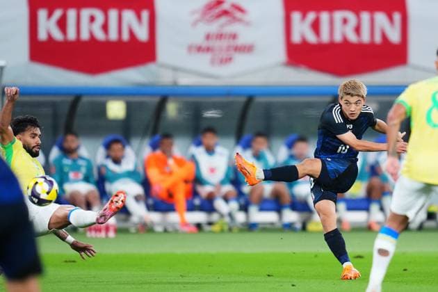 Ritsu Doan (JPN), OCTOBER 14, 2025 - Football Soccer : KIRIN Challenge Cup 2025 match between Japan 3-2 Brazil at the Tokyo Stadium in Tokyo, Japan. Noxthirdxpartyxsales  aflo_306948236