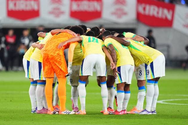 Brazil team group, Mannschaftsbild, Totale (BRA), OCTOBER 14, 2025 - Football Soccer : KIRIN Challenge Cup 2025 match between Japan 3-2 Brazil at the Tokyo Stadium in Tokyo, Japan. Noxthirdxpartyxsales  aflo_306948323