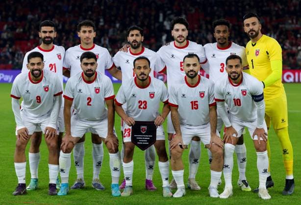 Football friendly Albania vs Jordan in Tirana, Albania Jordan National soccer team line up, Mannschaftsbild, Totale prior to the friendly soccer match between Albania and Jordan at Air Albania Stadium in Tirana, Albania on 14 October 2025. Tirana Albania  Copyright: xMatrixxImagesx xArmandoxBabanix