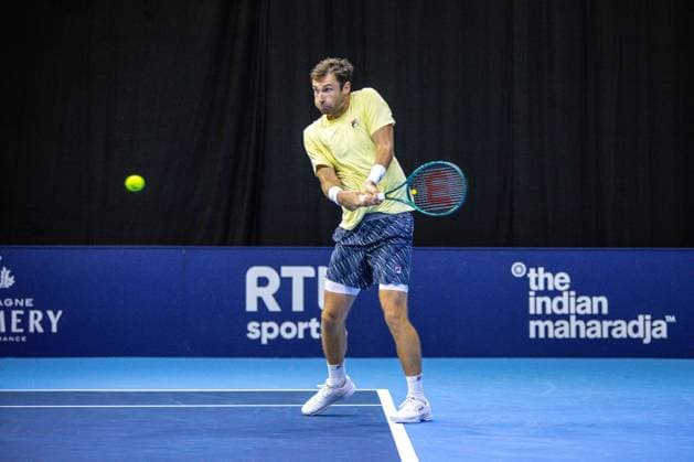 French Quentin Halys pictured in action during the European Open ATP, Tennis Herren tennis tournament in Brussels, on Wednesday 15 October 2025. This year s edition of the tournament is taking place from 12 to 19 October 2025. ZENOxDRUYTS  x136856221x