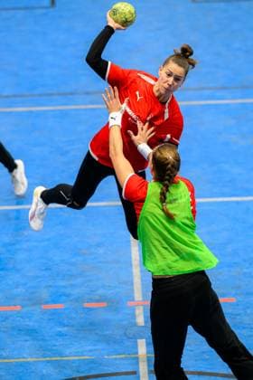 Gummersbach Handball Women Germany Training Emily Vogel Germany Gummersbach Schwalbe Arena Germany