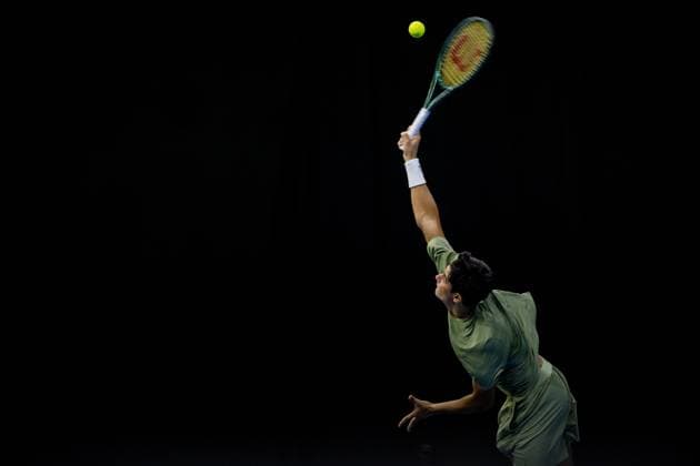 Italian Federico Cina pictured in action during the European Open ATP, Tennis Herren tennis tournament in Brussels, on Wednesday 15 October 2025. This year s edition of the tournament is taking place from 12 to 19 October 2025. JASPERxJACOBS  x136871577x