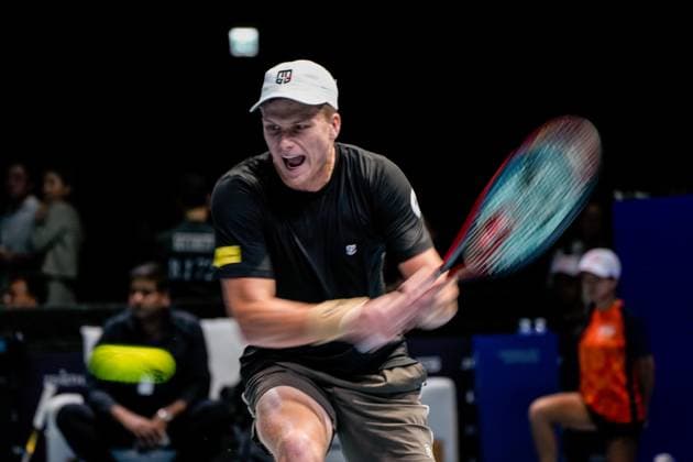 UTS Hong Kong 2025 Day 2 American Tennis Player Jenson Brooksby during a match at UTS Hong Kong on October 15, 2025 in Hong Kong. (Photo by Vernon Yuen Nexpher Images)