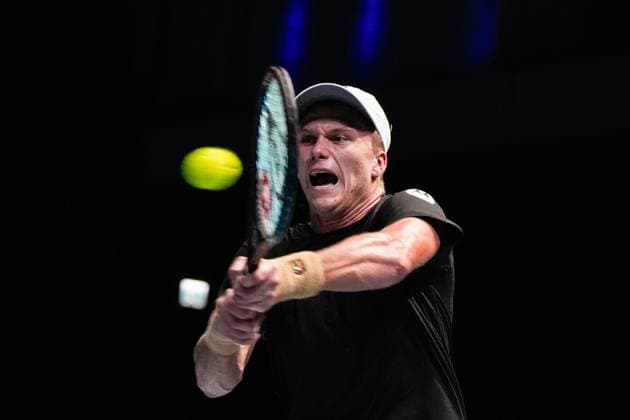 UTS Hong Kong 2025 Day 2 American Tennis Player Jenson Brooksby during a match at UTS Hong Kong on October 15, 2025 in Hong Kong. (Photo by Vernon Yuen Nexpher Images)