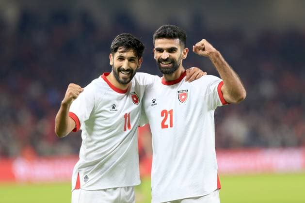 YAZAN AL NAIMAT, NIZAR AL RASHDAN, Giordania, Amichevole, Friendly match, 2025-26, Albania vs Jordan 4-2, 14-10-2025, Esultanza, Celebration, Jubel CALCIO 2025-26 AMICHEVOLE ALBANIA-GIORDANIA 4-2