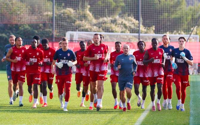 La Turbie, France October 14, 2025 AS Monaco Football Club team training Session at the Headquarter Mandoga Media Germany AS Monaco Football Club team training at the Headquarter