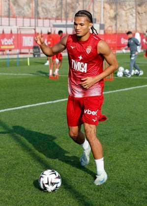 La Turbie, France October 14, 2025 AS Monaco Football Club team training Session at the Headquarter with german Paris Josua Brunner Mandoga Media Germany AS Monaco Football Club team training at the Headquarter