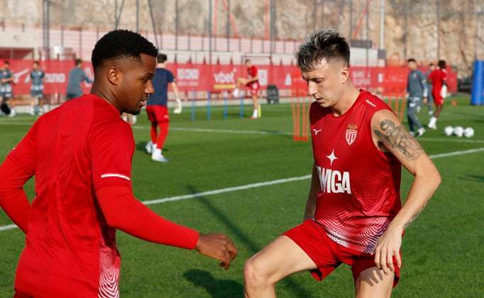 La Turbie, France October 14, 2025 AS Monaco Football Club team training Session at the Headquarter with Russian Alexander Sergejewitsch Golowin Alexandr, Golovin, Mandoga Media Germany AS Monaco Football Club team training at the Headquarter